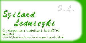 szilard ledniczki business card